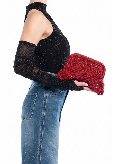 kaira Pochette rossa intrecciata con pietre TWENTY FOURHAITCH | BAG061ROSSA